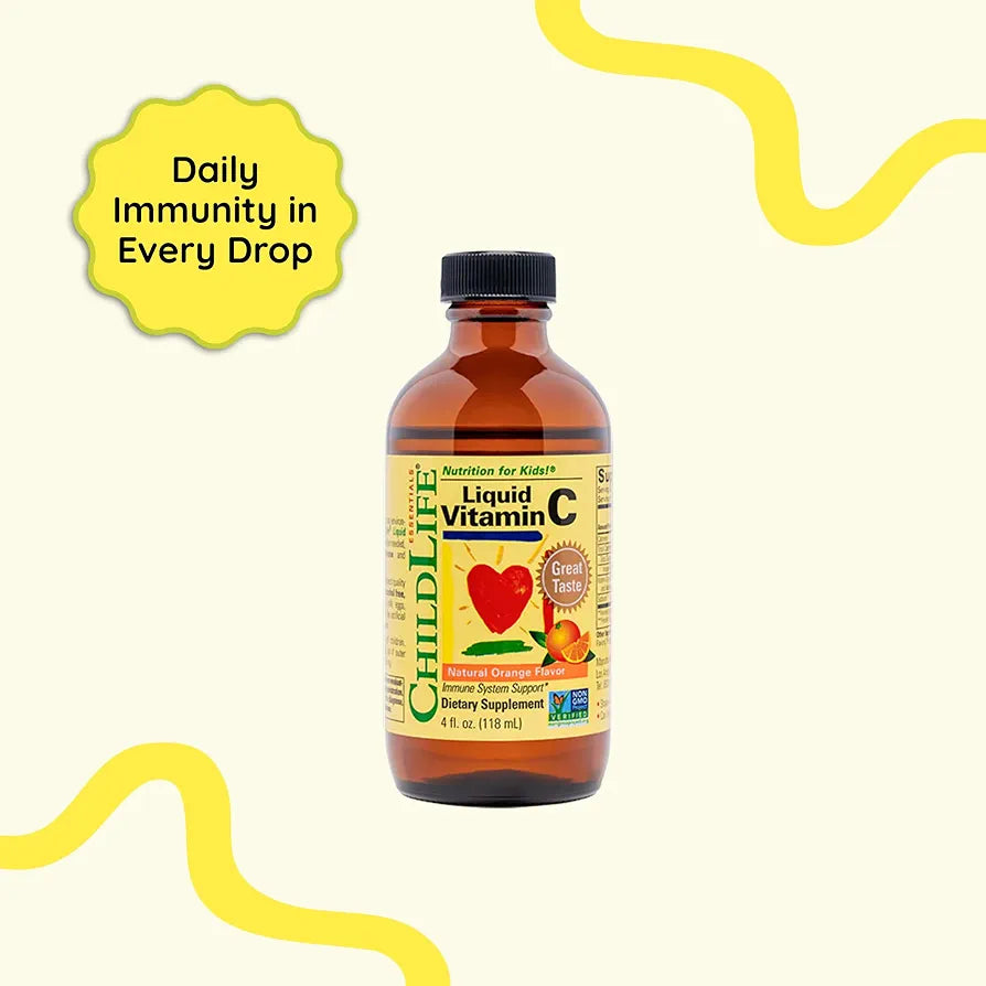 CHILDLIFE ESSENTIALS Liquid Vitamin C Low Sugar Kids, 4 Fl Oz 