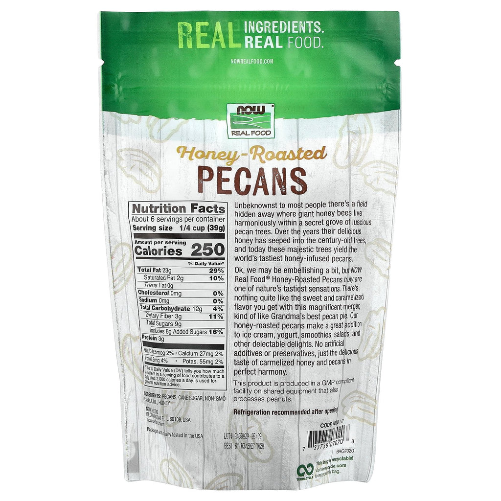 Now Foods Honey Roasted Pecans 8 oz Nuts