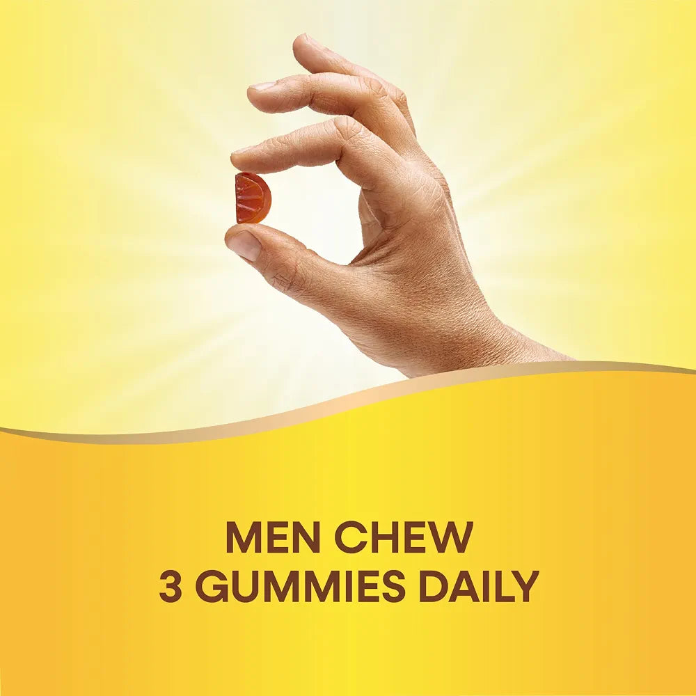 Nature's Way Alive! Men's Premium Gummy Multivitamin Supplement, Supports Healthy Heart*, Muscle Function*, Full B-Vitamin Complex, Orange, Grape, Cherry Flavored, 75 Gummies 
