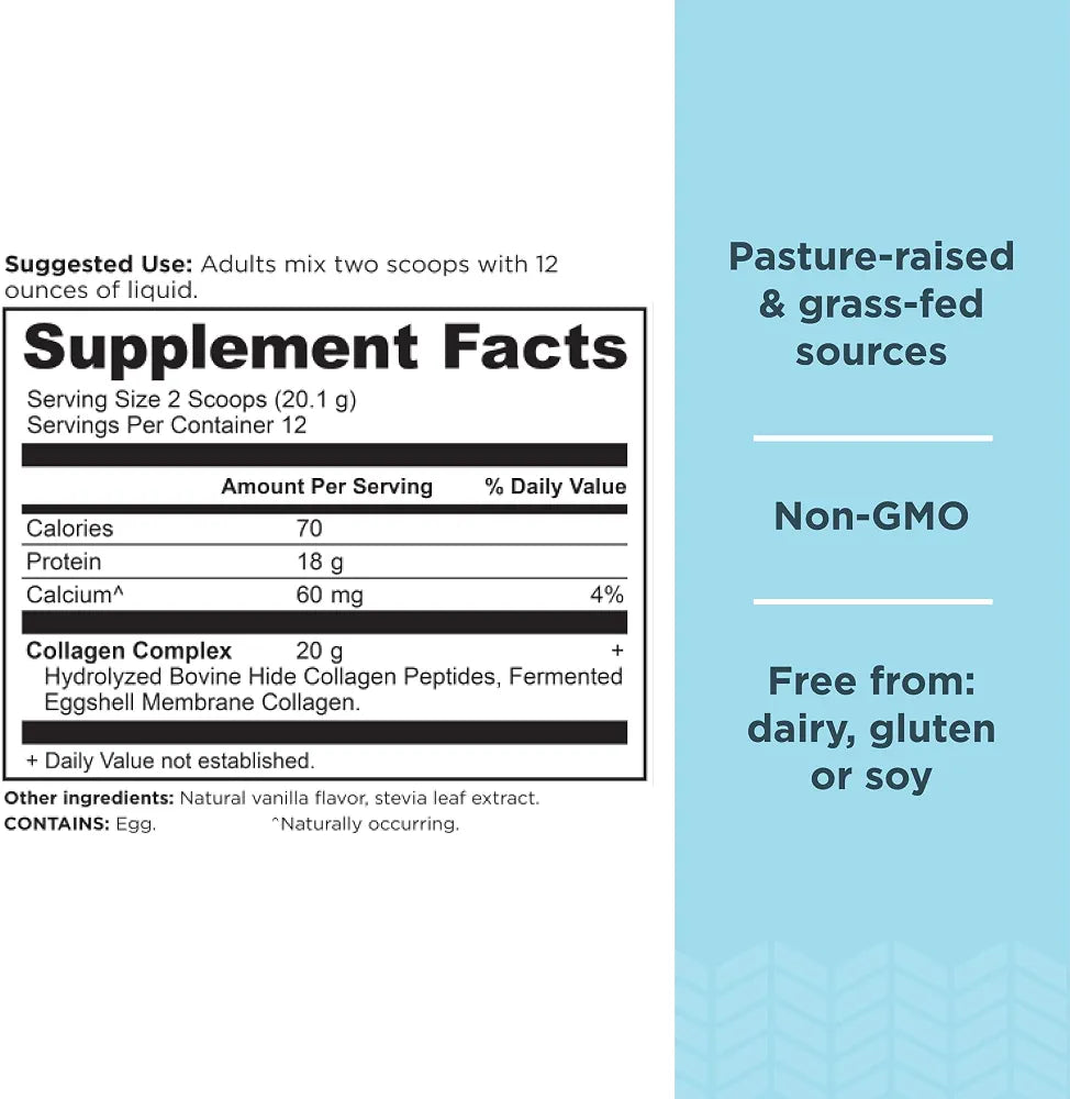 Ancient Nutrition Collagen Peptides, Collagen Peptides Powder, Vanilla Hydrolyzed Collagen, Supports Healthy Skin, Joints, Gut, Keto and Paleo Friendly, 12 Servings, 20g Collagen per Serving