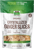 NOW Foods, Organic Crystallized Ginger Slices, Low-Sodium, Sulfur-Free, Preservative-Free and Non-GMO, 16-Ounce 