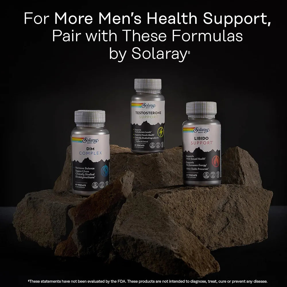 SOLARAY DIM Supplement for Men - Clinically Studied DIM 200mg Supports Hormone Balance - Plus Zinc and Quercetin - Vegan, Gluten Free - 30 Servings, 60 VegCaps