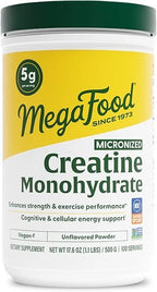 MegaFood Micronized Creatine Monohydrate Powder, Unflavored, 500 Grams