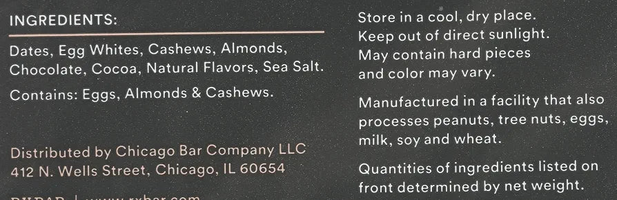 RxBar, Whole Food Protein Bar, Chocolate Sea-Salt, 1.8 oz
