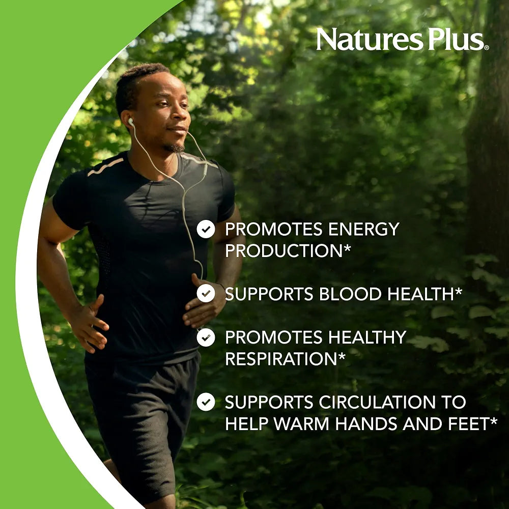 NaturesPlus Iron - 40 mg, 90 Tablets - Vegetarian, Gluten Free - 45 Servings