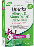 Nature's Way Umcka Allergy & Sinus Relief Chewables, Cherry, 20 ct