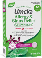 Nature's Way Umcka Allergy & Sinus Relief Chewables, Cherry, 20 ct