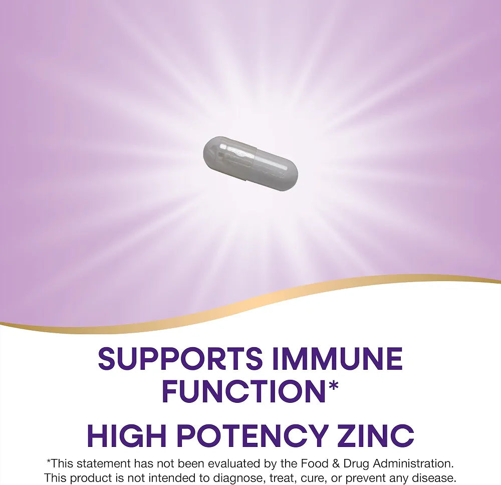 Nature's Way Zinc Chelate, Zinc Supplements, Supports Immune Function*, 30 mg per Serving, 100 Capsules 