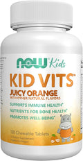 NOW Kids Supplements, Kid Vits Multivitamin, Juicy Orange, 120 Chewable Tablets