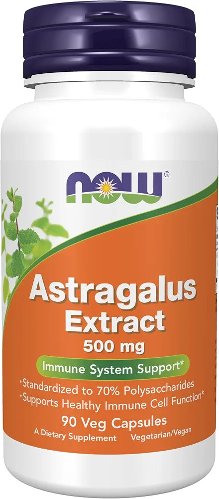 NOW Foods Immune Support Supplements, Astragalus Extract 500 mg , 90 Veg Capsules