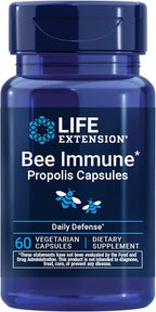 Life Extension® Bee Immune Propolis Capsules, Immune Support, Respiratory Health, bee Propolis, Gluten-Free, Non-GMO, Vegetarian, 60 Capsules