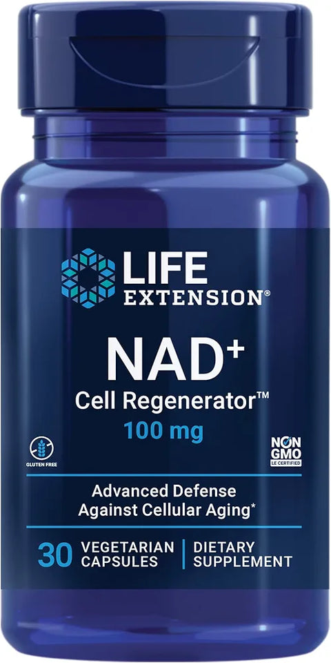 NAD+ Cell Regenerator 100 mg - NIAGEN Nicotinamide Riboside Formula - NAD Supplement for Healthy Cellular Metabolism, Anti-Aging & Longevity - Gluten Free, Non-GMO, Vegetarian - 30 Capsules