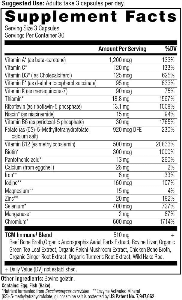 Ancient Nutrition Multivitamin for Immune Support, 90 Capsules