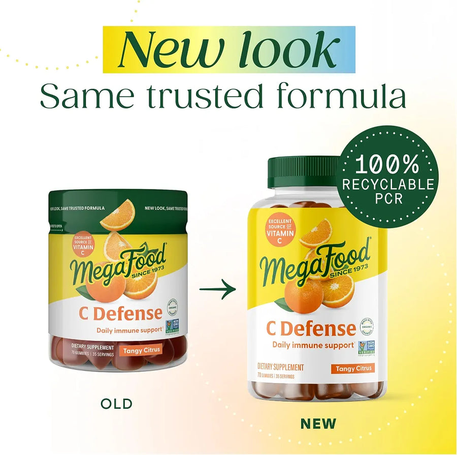 MegaFood C Defense Vitamin C Immune Gummies, Citrus, 70 Count