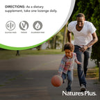NaturesPlus Immune Zinc Lozenges - Tri-Form Zinc Supplement Balanced with Copper for Immune Support - Fast Acting, Delicious Natural Berry Flavour - Gluten Free, Vegan - 60 Lozenges