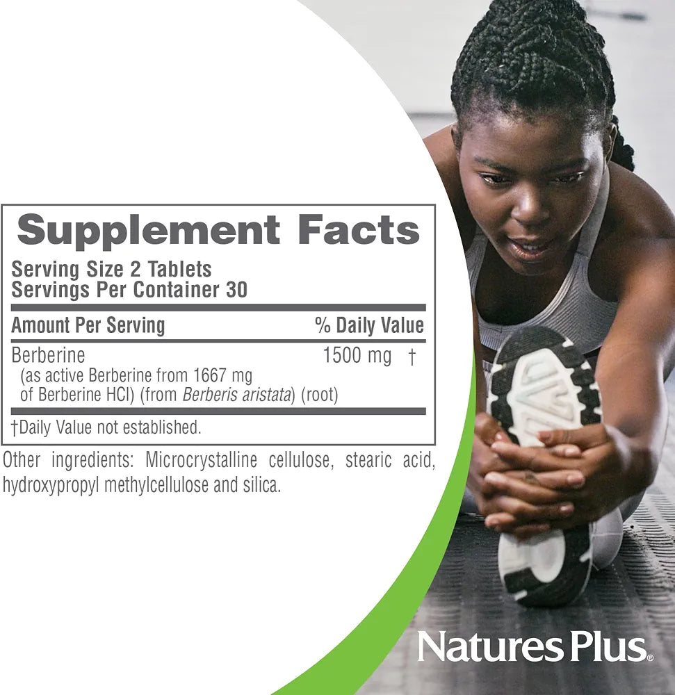 NaturesPlus PRO Berberine 1500 mg - 60 Tablets - Supports Healthy Metabolism - Non-GMO, Vegan & Gluten Free - 30 Servings