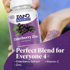 ZAND Elderberry Zinc Immunity Gummies with Vitamin C, Year-Round Immune Support for Children & Adults, 60 Count