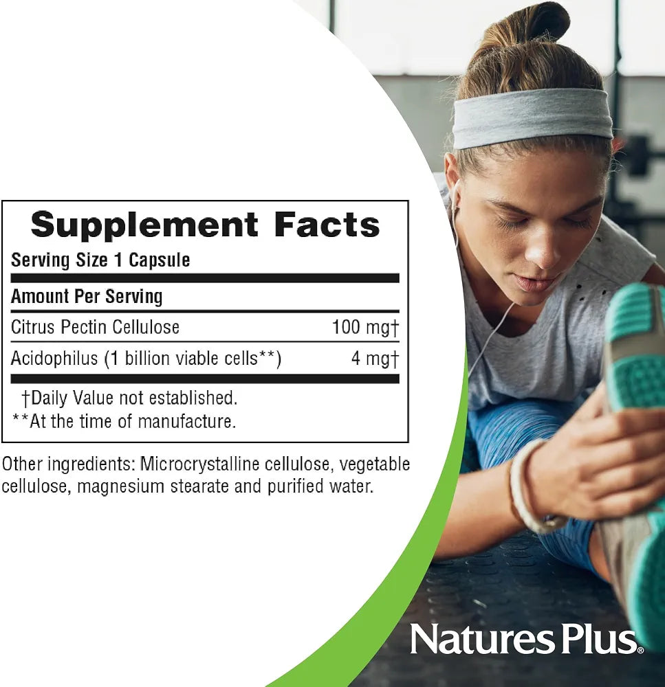 NaturesPlus Acidophilus with Pectin - 90 Capsules - Probiotic Supplement with 1 Billion Viable Cells & Pectin - Vegan, Gluten Free - 90 Servings