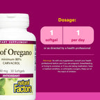 Natural Factors, Oil of Oregano 180 mg, Helps Maintain Good Health with Extra Virgin Olive Oil, 30 softgels 
