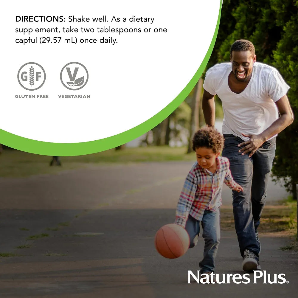 NaturesPlus Source of Life Liquid, Tropical Fruit - 8 fl oz - Multivitamin & Mineral Supplement - Gluten Free, Vegetarian - 8 Servings