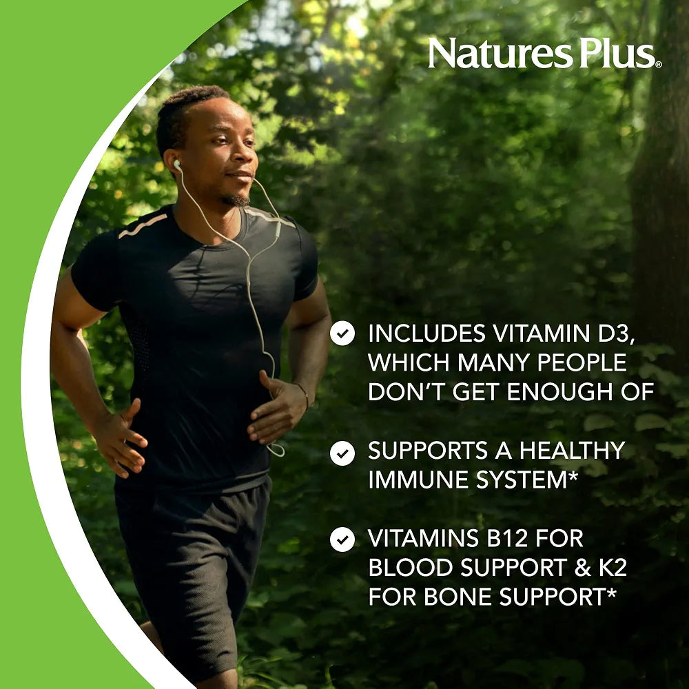 NaturesPlus Source of Life GOLD Multivitamin Liquid - 8 oz - With Vitamins D3, B12 & K2 - Blood, Bone & Immune Support - Vegetarian & Gluten Free - 8 Servings