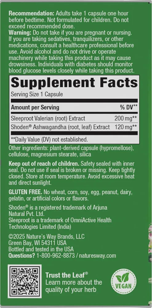 Nature's Way Rest & Restore, Melatonin-Free Sleep Supplement*, Vegan, 30 ct