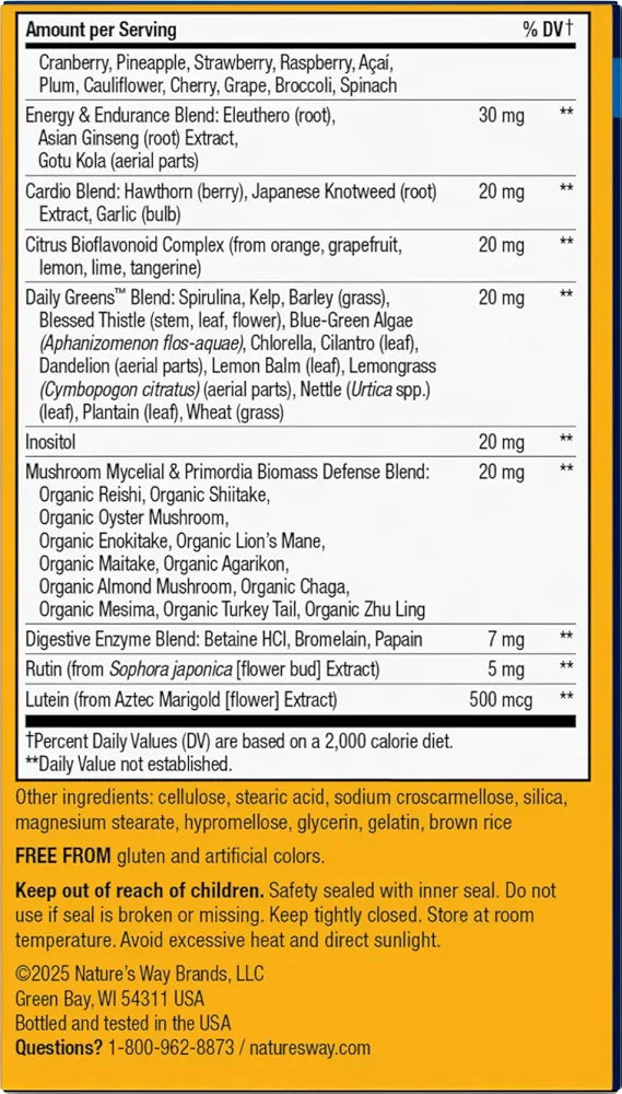 Nature's Way Alive! Men's Once Daily Ultra Potency Multivitamin Tablets, Complete High Potency Men's Daily Vitamin Promotes Heart & Muscle Function*, B-Vitamins, Zinc and Antioxidants, 60 Tablets