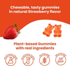 HERBION Naturals Multivitamin Gummies for Kids, Immune Support with Vitamin C, D3, B12, A, E & Zinc, Strawberry Flavor, Gluten Free, Vegan, Chewable Gummies for Vitality & Immunity, 90 CT, Pack of 1