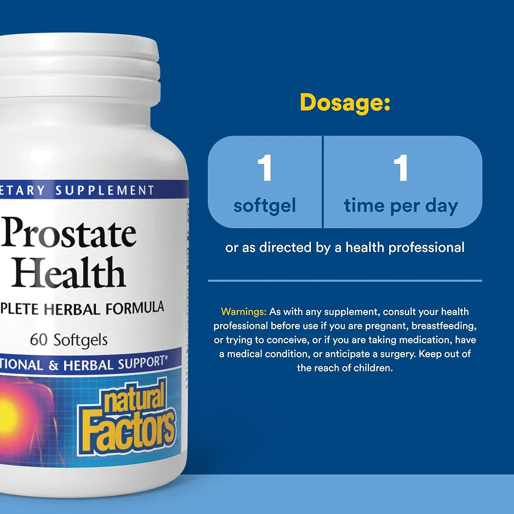 Natural Factors, Prostate Health Formula, Herbal Support for a Healthy Prostate with Saw Palmetto and Turmeric, 60 softgel 