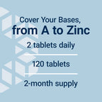 Life Extension Two-Per-Day Multivitamin - Packed with Over 25 Vitamins, Minerals & Extracts -Vitamins B6, C, D - Zinc - Two-Month Supply - Non-GMO, Gluten-Free - 120 Tablets
