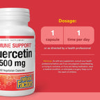 Natural Factors Quercetin - Antioxidant Support Supplement for Respiratory & Lung Health Support - Quercetin Supplement Aids Your Body's Health & Function - 60 Vegetarian Capsules 