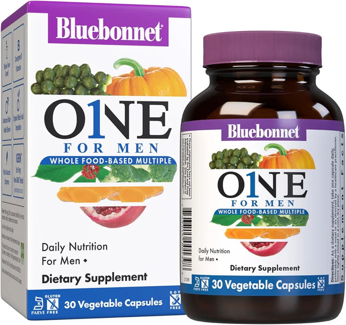 Bluebonnet One for Men Whole Food Multivitamin, 30 Capsules