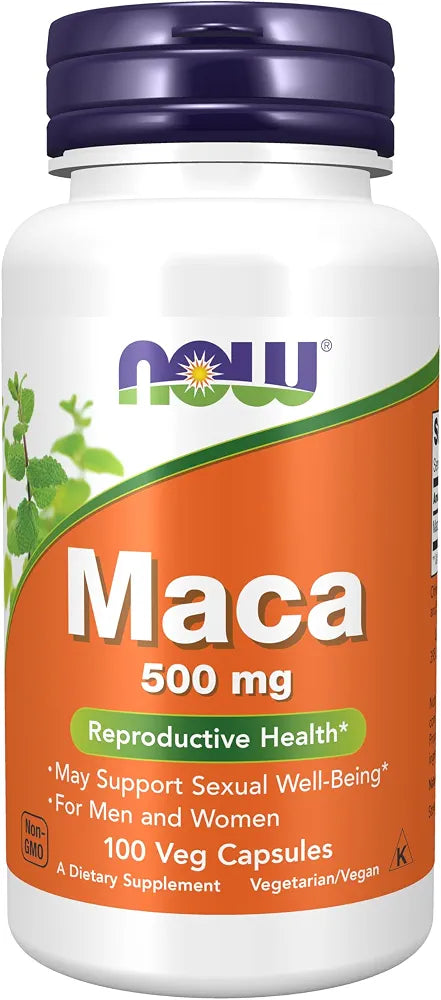 NOW Foods Supplements, Maca  500 mg, For Men and Women, Reproductive Health*, 100 Veg Capsules