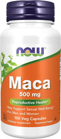 NOW Foods Supplements, Maca  500 mg, For Men and Women, Reproductive Health*, 100 Veg Capsules