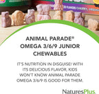 NaturesPlus Animal Parade Omega 3/6/9 Junior, Lemon Flavor - 90 Softgels - Promotes Children’s Immune, Skin, Eye & Nervous System Health - Non-GMO, Gluten Free - 45 Servings