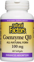 Natural Factors Coenzyme Q10 - Antioxidant Support Supplement Supports Cellular Energy Production - Better Absorption Aids Healthy Heart Function - 100 mg, 60 Softgels 