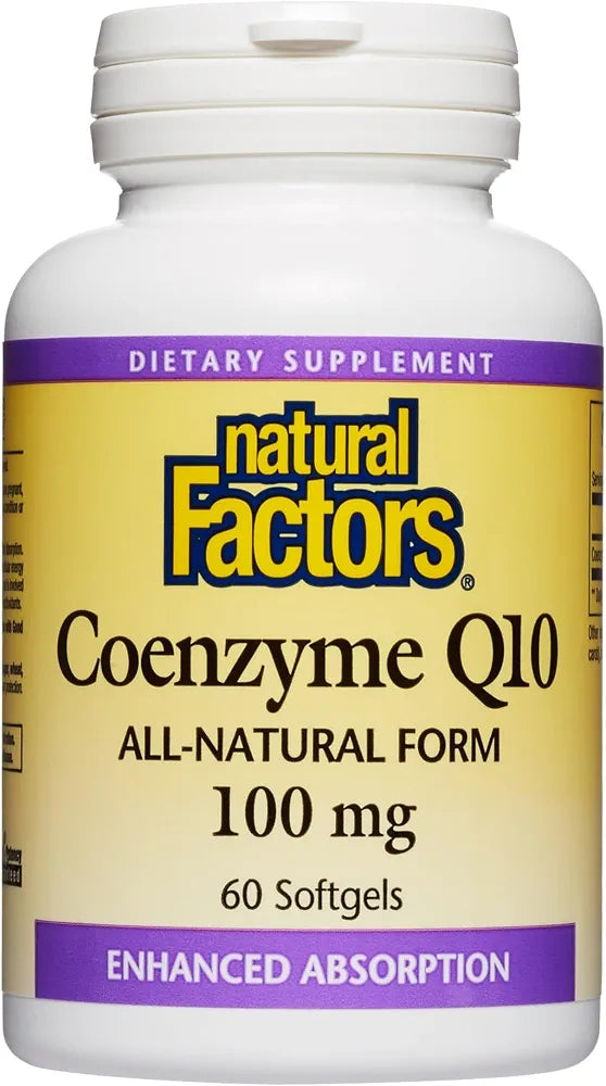 Natural Factors Coenzyme Q10 - Antioxidant Support Supplement Supports Cellular Energy Production - Better Absorption Aids Healthy Heart Function - 100 mg, 60 Softgels 