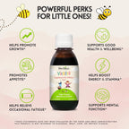 HERBION Naturals Vitality Supplement for Children, Promotes Growth and Appetite, Relieves Fatigue, Improves Mental & Physical Performance, for Kids 1 Year & Above, 5 Fl Oz (Pack of 1)