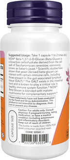 NOW Foods Supplements, Beta 1,3/1,6- D-Glucan 100 mg with Maitake Mushrooms, 90 Veg Capsules