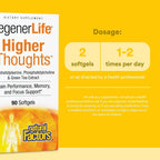 Natural Factors 3 Brains, Higher Thoughts, Support for Cognitive Health and Brain Function, Daily Dietary Supplement, 90 Softgels