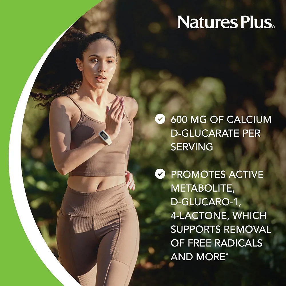 NaturesPlus PRO Calcium D-Glucarate  600 mg - 90 Capsules - Non-GMO, Vegan, Gluten Free, Soy Free - 90 Servings