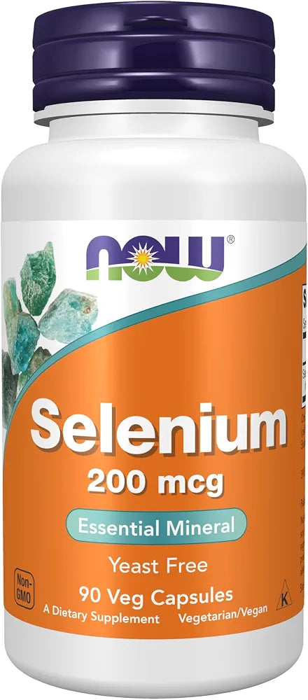 NOW Foods Supplements, Selenium  200 mcg, Essential Mineral*, 90 Veg Capsules