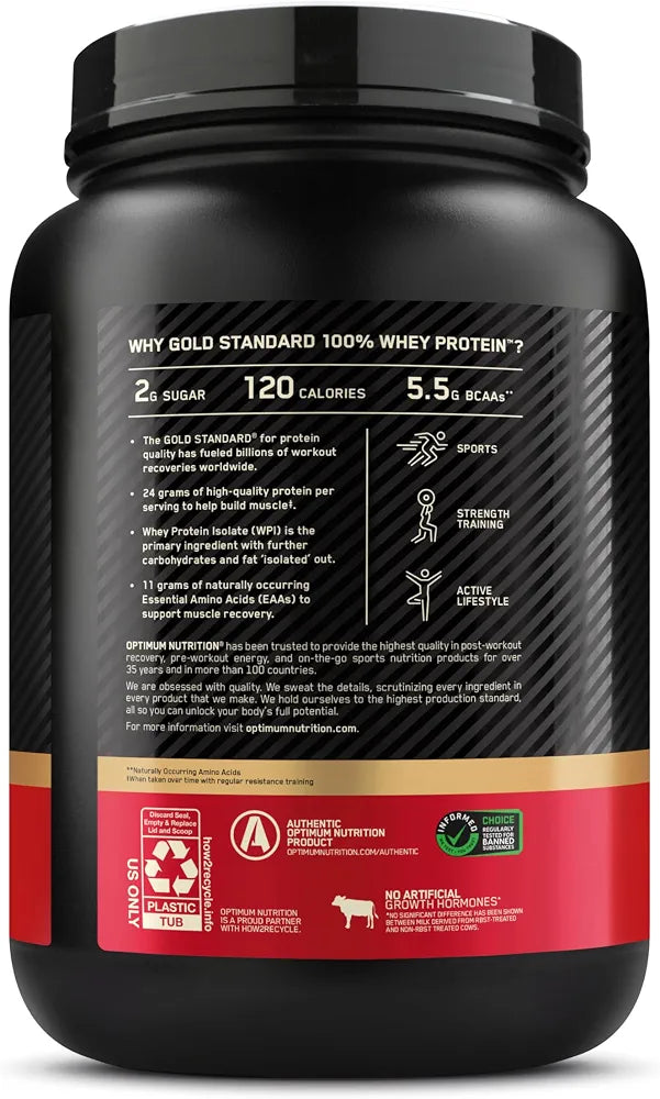 Optimum Nutrition Gold Standard Whey Protein, Double Rich Chocolate, 5 LB