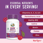 MARYRUTH'S Organics Mens Vitamin Gummy | USDA | Vegan | Daily Multivitamins for Immune Support | Non-GMO | Gluten Free | 60 Count