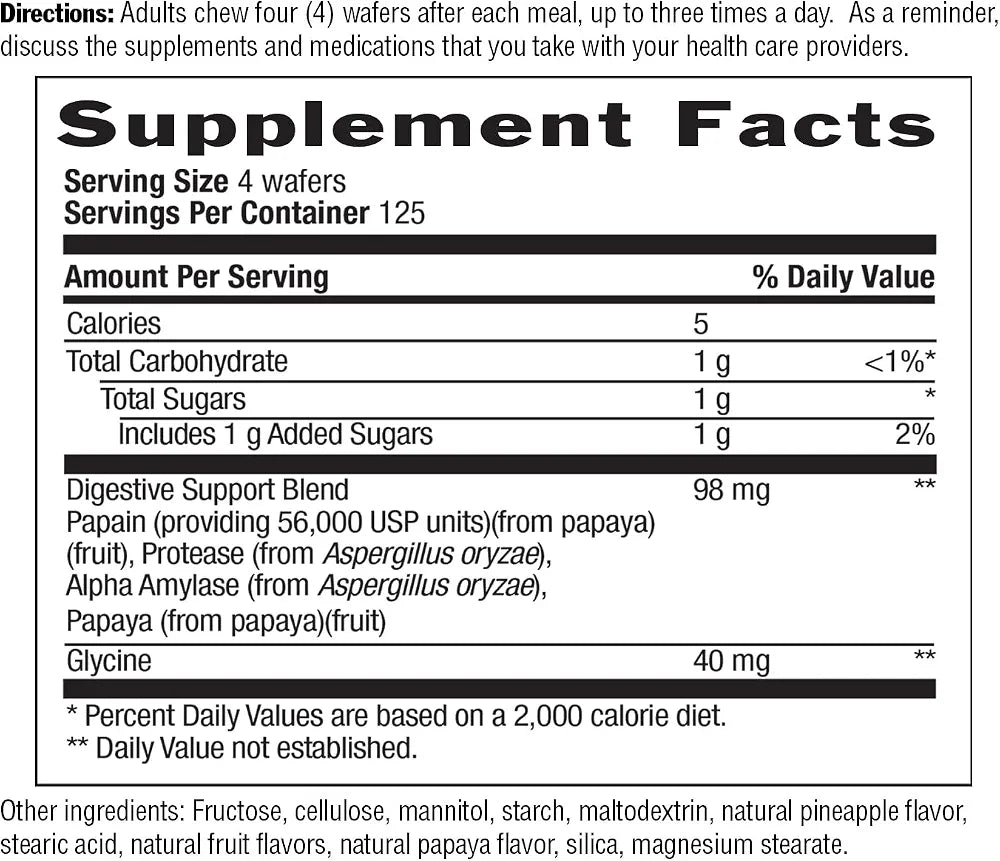 Country Life Papaya Digestive Support, 500 Chewable Wafers