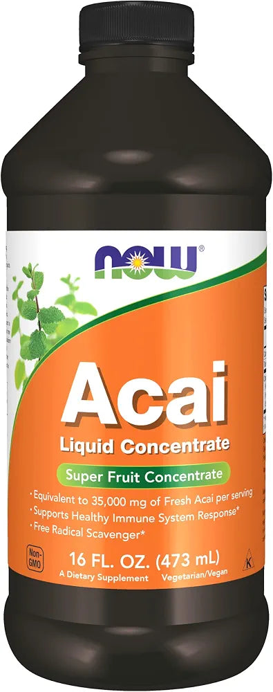 NOW Supplements, Acai Liquid, Supports Healthy Immune System Response*, Super Fruit Concentrate, 16-Ounce