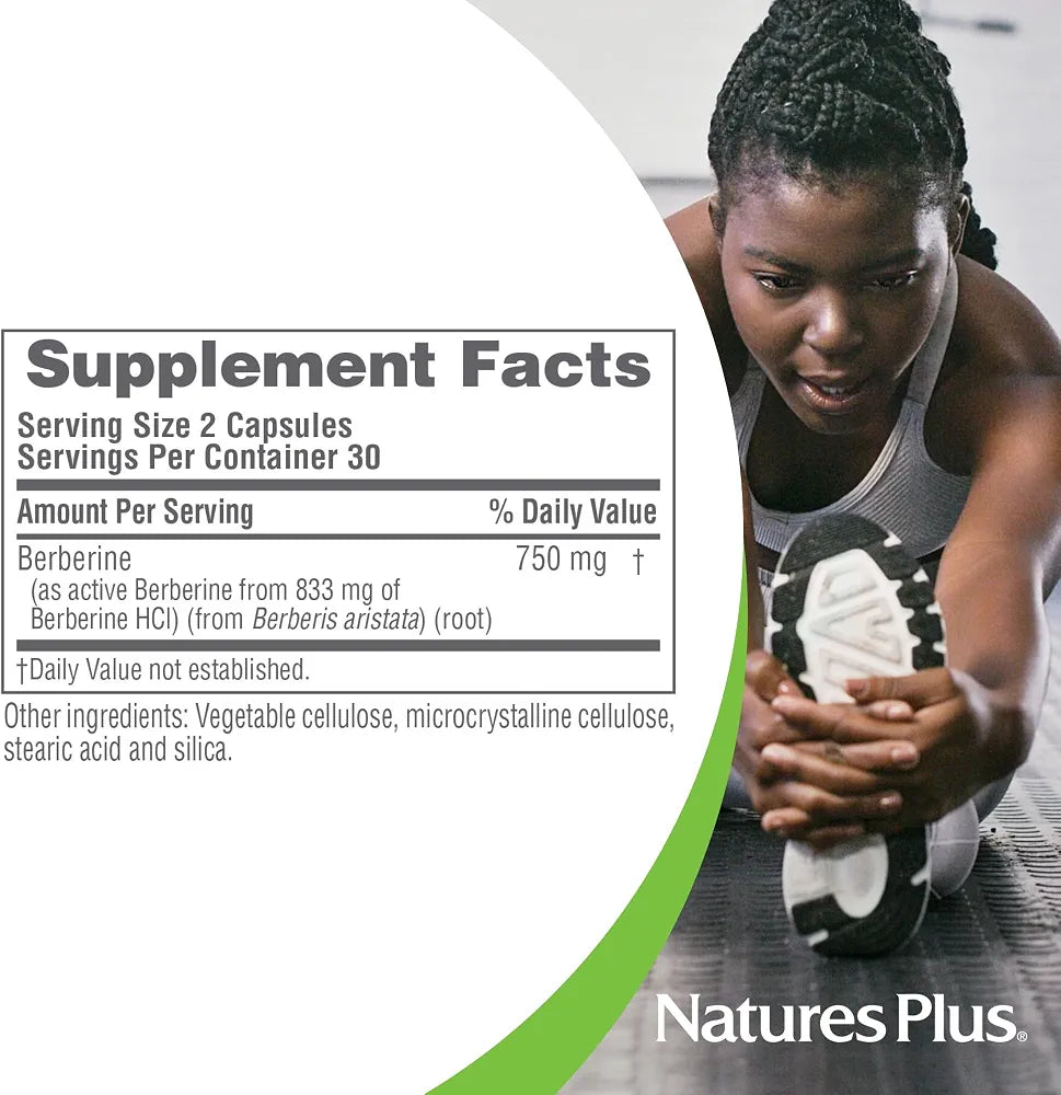 NaturesPlus PRO Berberine 750 mg - 60 Capsules - Supports Healthy Metabolism - Non-GMO, Vegan & Gluten Free - 30 Servings