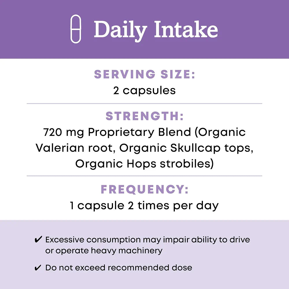 Oregon's Wild Harvest Muscle Relax Organic Herbal Supplement Vegan Capsules with Valerian, Hops and Skullcap - 90 Count