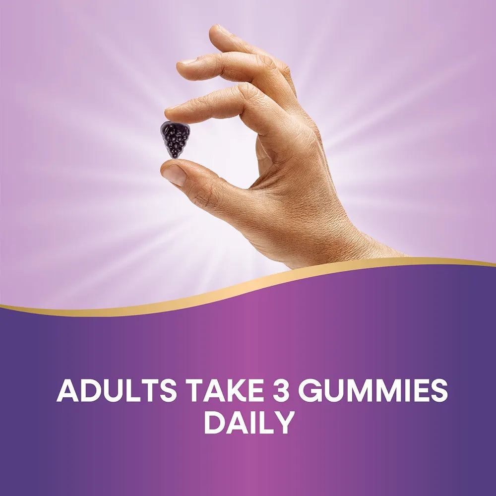 Nature's Way Alive! Immune Support* Gummies with Elderberry Extract, Vitamins C & D3, Zinc, No Gluten, Grape & Cherry Flavored, 90 Vegetarian Gummies 