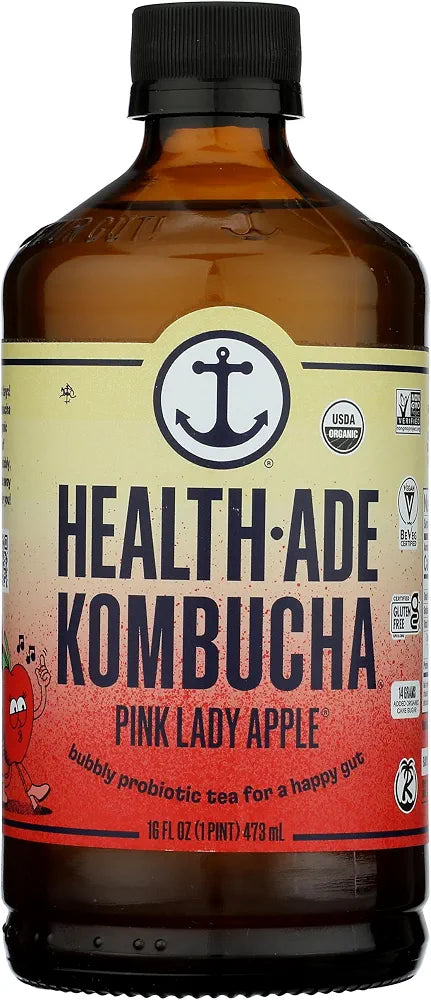 Health Ade, Kombucha Apple Pink Lady 16Fz Organic, 16 Fl Oz